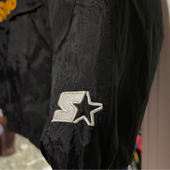 Vintage Starter Black Pittsburgh Steelers Pullover Parka Jacket - Picture 5 of 9